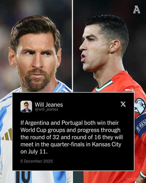 阿根廷葡萄牙若小组头名出线，<a href=/qiuxing/zuqiubofang/119.html target=_blank class=infotextkey>梅西</a>C罗1/4决赛将提前相遇